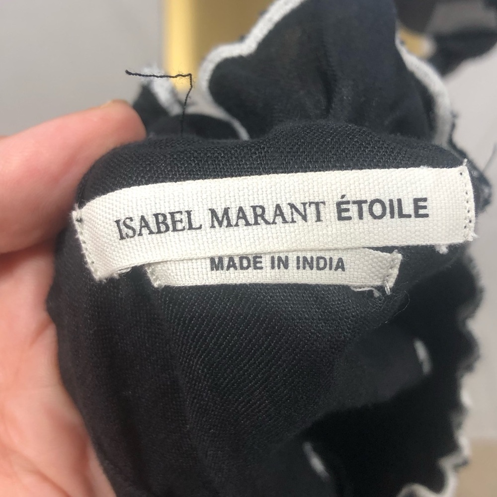 Isabel Marant Étoile "Daniela" Peasant Blouse - Black/White Embroidery Size 38 - Picture 4 of 5